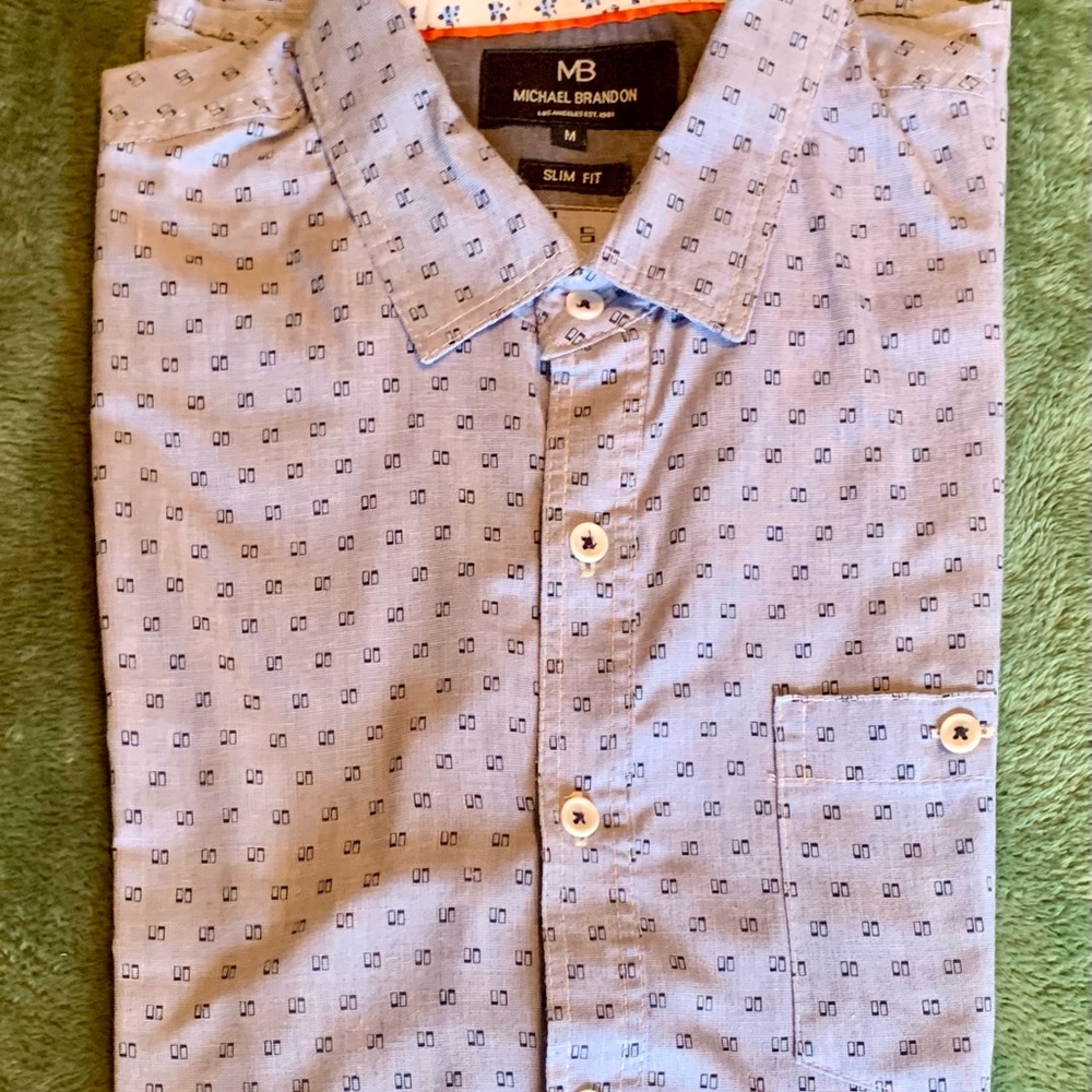 Michael Brandon Short Sleeve Size M Slim Fit shirt (4142)